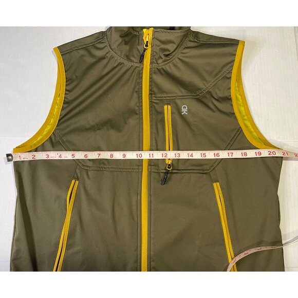 Little Donkey Andy Mens Olive Yellow Vest M Windproof Water Resistant Full Zip - Picture 6 of 15